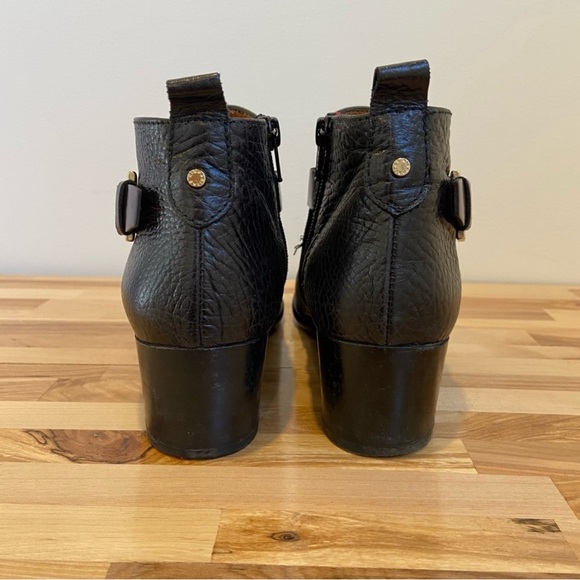 Hispanitas black & maroon brown leather ankle boots side zipper Spain booties 39 - Picture 2 of 13